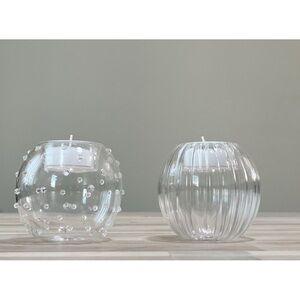 PartyLite Clear Glass Candle Holders Set